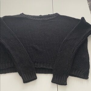 Forever 21 Black Textured Knit Sweater